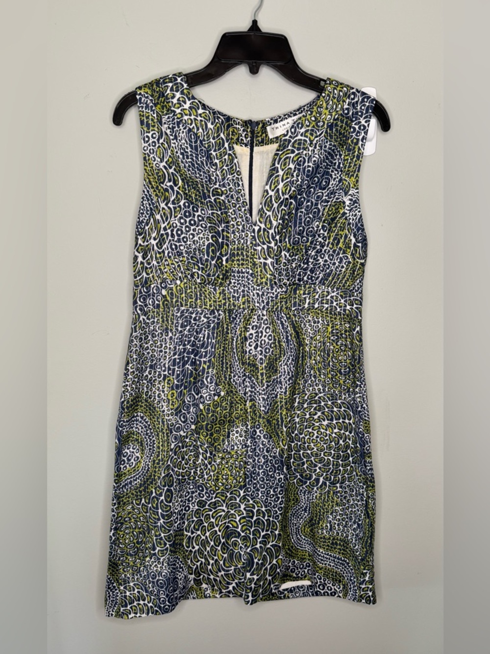 Trina Turk Vintage Y2K Sleeveless Metallic Animal Print Mini Shift Dress Size 10